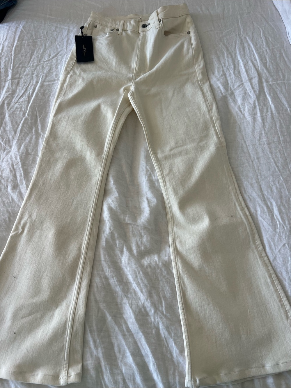 rag & bone Cream Flare Jeans
